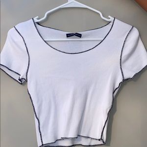 brandy melville white and black shirt, never worn